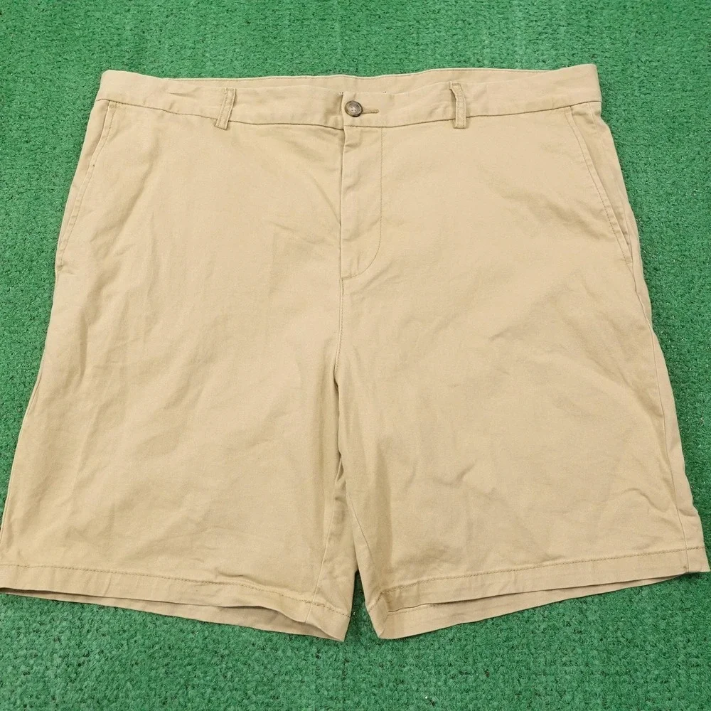 Old Navy Shorts Mens 42 Beige Chino‎ Slim Built-In Flex Cotton Spandex 9 Inseam